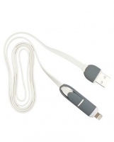 Кабель-переходник "2 в 1" с колпачками USB-8pin/микро-USB черный (CB900-U8MU-10B) WIIIX 1м