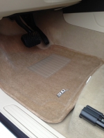 Коврики в салон текстиль для Hyundai Sonata YF 2011-> LINER 3D Lux с бортиком бежевые