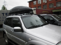 Багажник LUX КЛАССИК с прямоугольными поперечинами для Hyundai Santa Fe I, II на рейлинги
