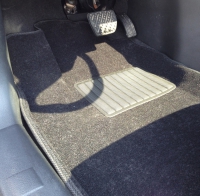 Коврики в салон текстиль для Toyota Land Cruiser 150 Prado 2012-> (3 ряда сид.) LINER 3D Lux с бортиком серые