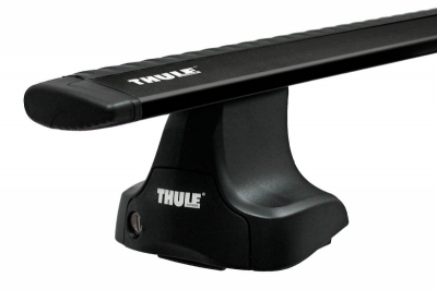 Купить багажник на крышу Thule Wing bar Black аэродинамический черный для DAEWOO Matiz (Mk I) 5d хетчбек (98-05) за дверной проем