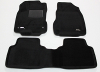 Коврики в салон текстиль для Hyundai Santa Fe III 2012-> LINER 3D Lux с бортиком черные